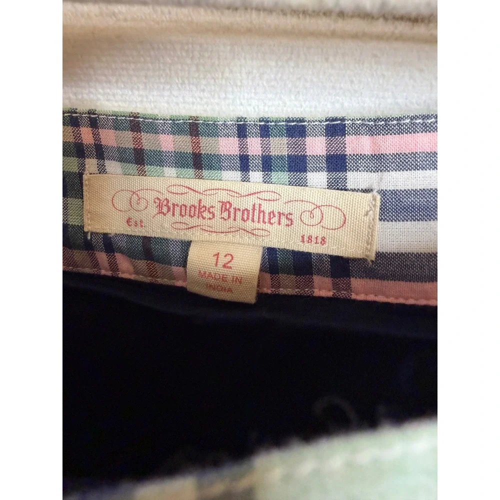 Brooks Brothers Pink Green Plaid Pleated Mini Skirt Women Size 12 Preppy Classic